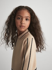 Reiss Camel Layla 9-12 yrs Knitted Mini Dress - Image 4 of 6