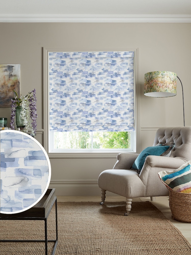 Voyage Bluebell Blue Salinas Made to Measure Roman Blind - Image 1 of 6