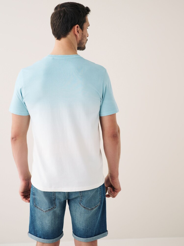 Bleu clair - T-shirt Dip Dye - Image 3 of 7