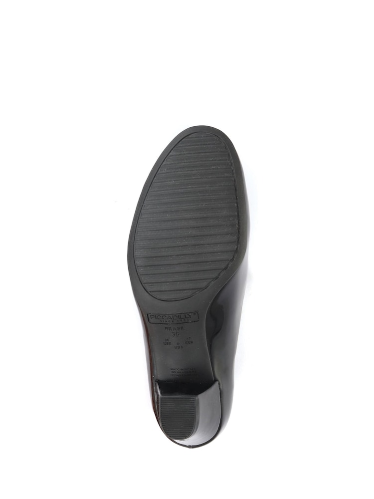 Pavers Black Patent Heeled Court Shoes - Image 6 of 6