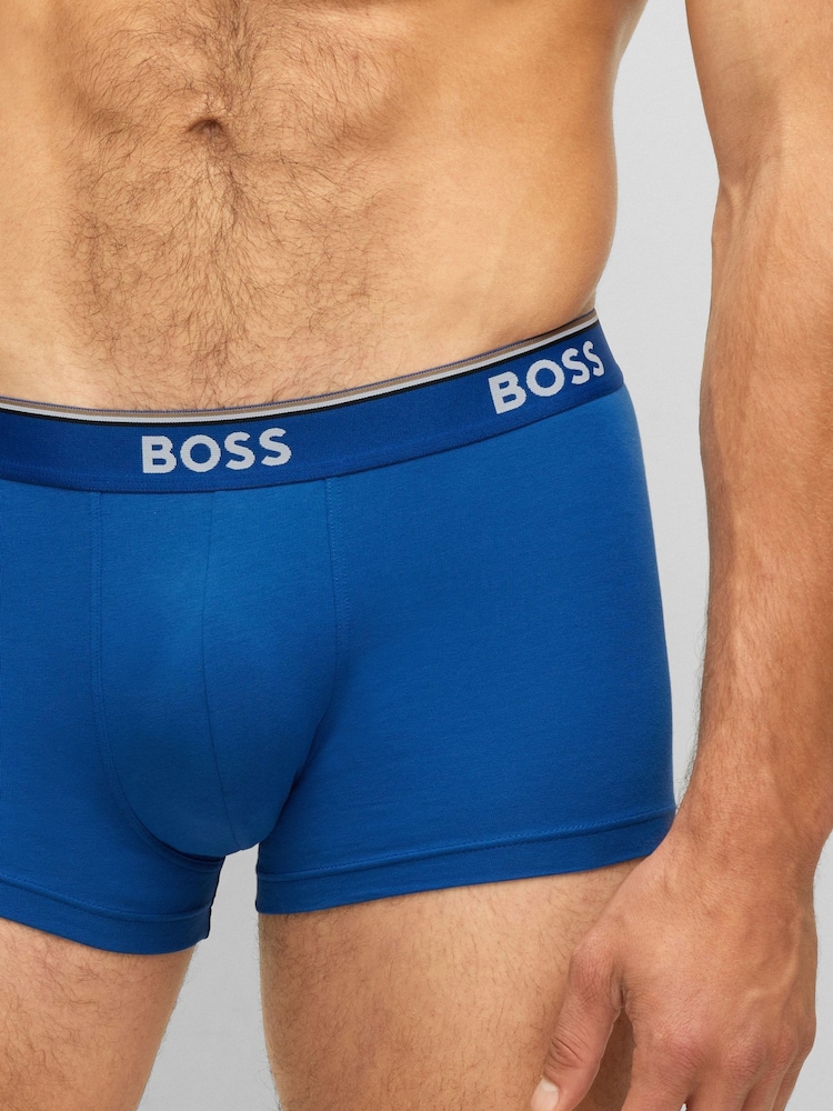 BOSS Blue/ Grey Power Trunks 3 Pack - Image 12 of 12