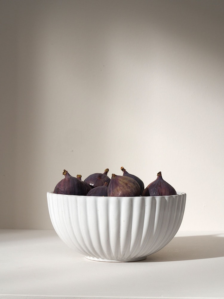 Truly Grey Small Fluted Serving Bowl - Image 1 of 2
