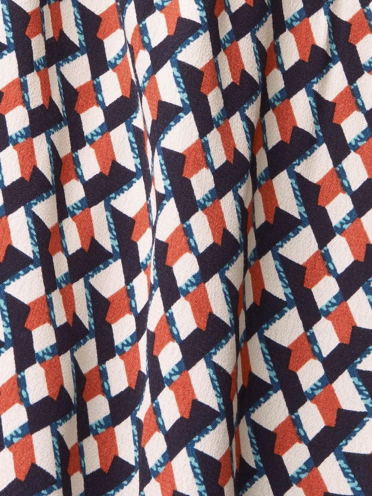 Esprit Navy Blue Patterned Shirt Dress - Image 7 of 7