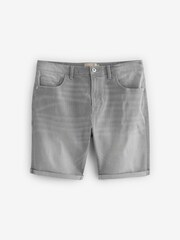 Light Grey Slim Stretch Denim Shorts - Image 2 of 5