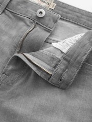 Light Grey Slim Stretch Denim Shorts - Image 3 of 5
