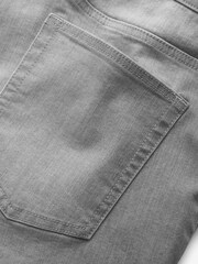 Light Grey Slim Stretch Denim Shorts - Image 5 of 5