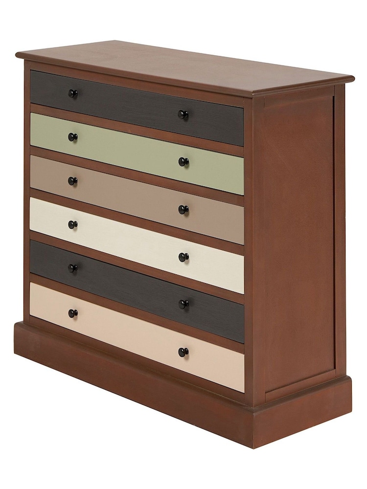 Pacific Sage Green Loft Pine Wood 6 Drawer Unit - Image 2 of 4