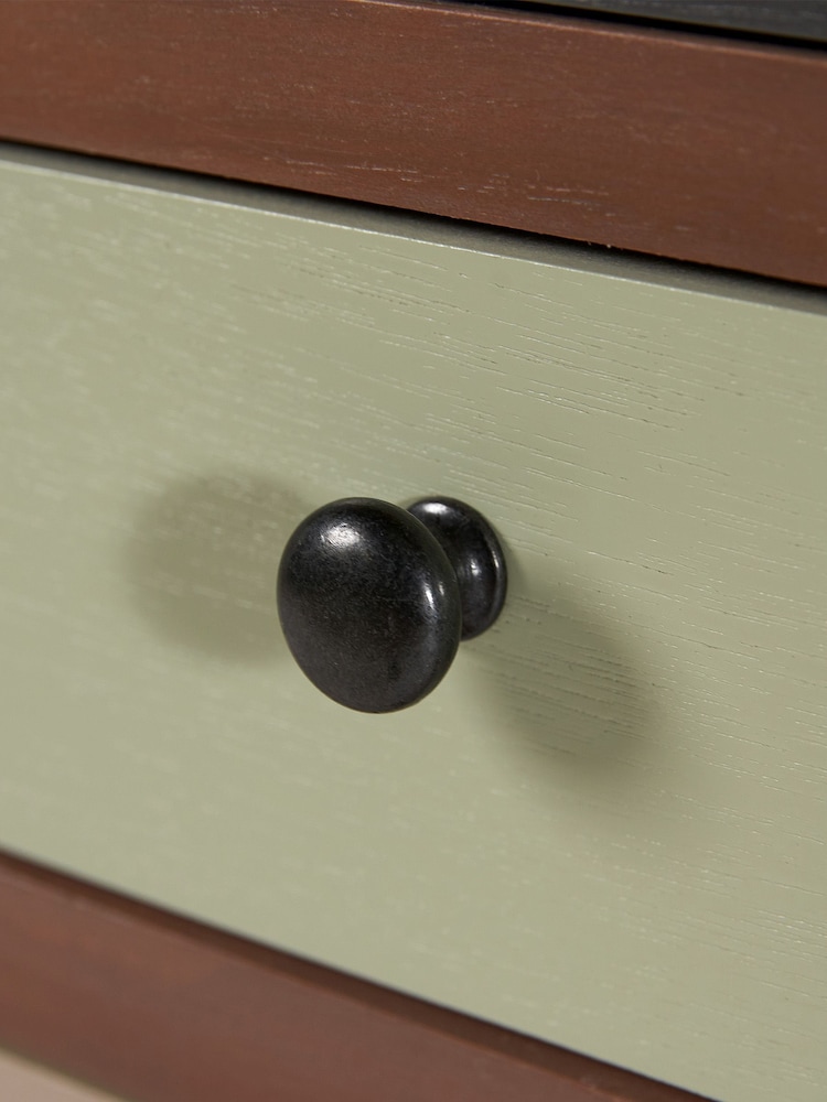 Pacific Sage Green Loft Pine Wood 6 Drawer Unit - Image 4 of 4