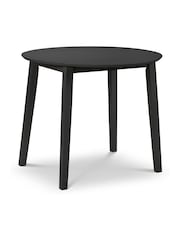 Julian Bowen Black Coast Double Drop Leaf Round 4 Seater Dining Set - Image 3 of 4