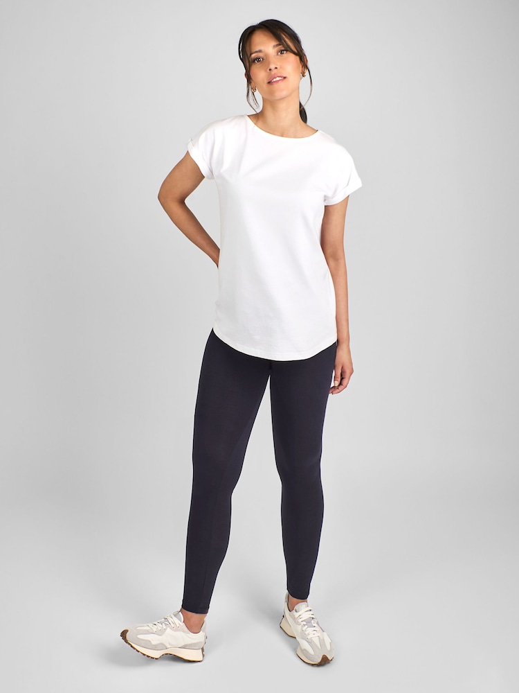 JoJo Maman Bébé Navy Blue Cotton Rich Maternity Leggings - Image 3 of 5