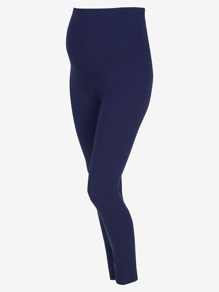 JoJo Maman Bébé Navy Blue Cotton Rich Maternity Leggings - Image 5 of 5
