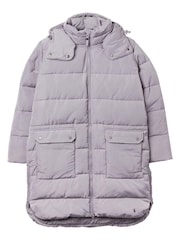 Joules Purple Whitwell Mid Length Puffer Coat - Image 10 of 10