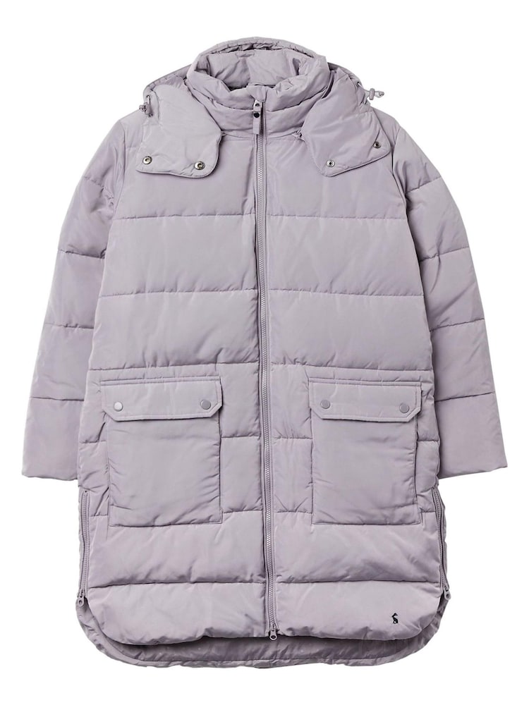 Joules Purple Whitwell Mid Length Puffer Coat - Image 10 of 10 Joules Purple Whitwell Mid Length Puffer Coat - Image 10 of 10