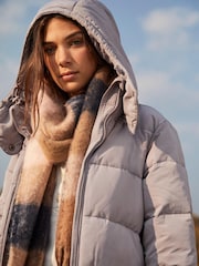 Joules Purple Whitwell Mid Length Puffer Coat - Image 3 of 10