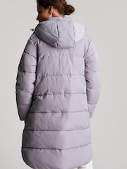 Joules Purple Whitwell Mid Length Puffer Coat - Image 5 of 10