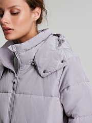 Joules Purple Whitwell Mid Length Puffer Coat - Image 7 of 10