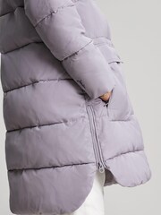 Joules Purple Whitwell Mid Length Puffer Coat - Image 8 of 10