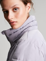 Joules Purple Whitwell Mid Length Puffer Coat - Image 9 of 10