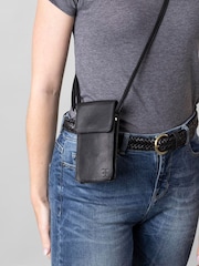 Lakeland Leather Black Cross-Body Phone Pouch Bag - Image 5 of 6