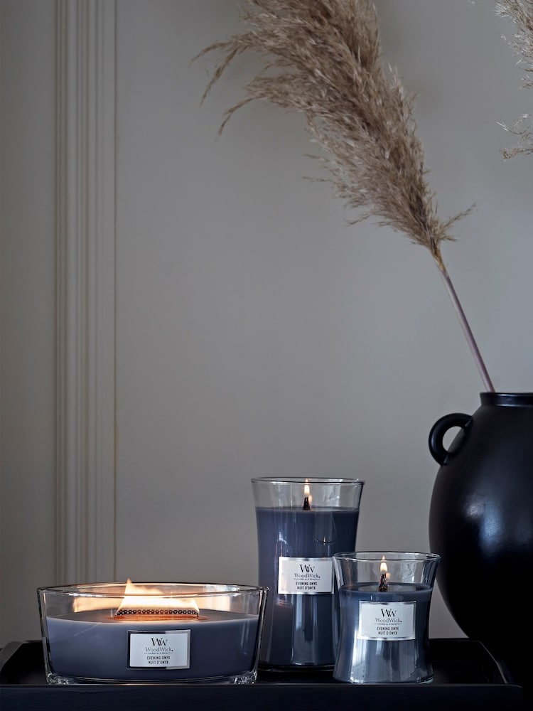 Woodwick Blue Medium  Hourglass Evening Onyx Candle - Image 2 of 3