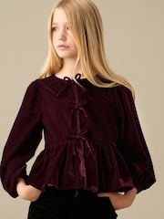Angel & Rocket Red Hattie Bow Peplum Long Sleeve Top - Image 1 of 3