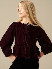 Angel & Rocket Red Hattie Bow Peplum Long Sleeve Top - Image 2 of 3