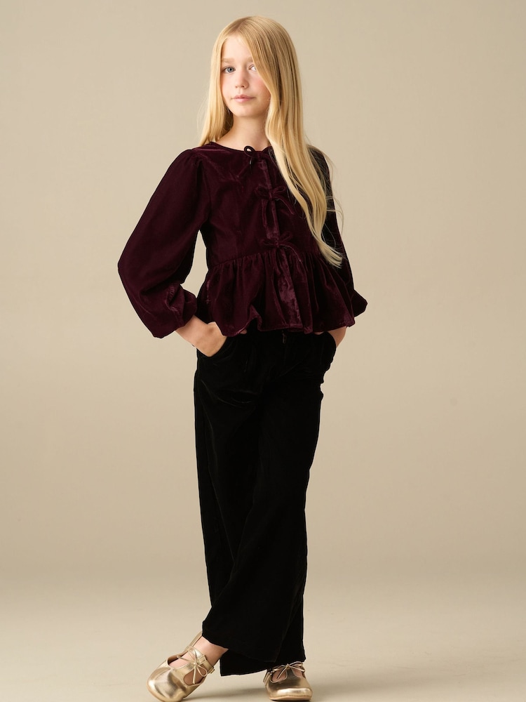 Angel & Rocket Red Hattie Bow Peplum Long Sleeve Top - Image 3 of 3