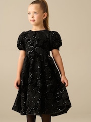 Angel & Rocket Layla Velvet Embellished Puff Sleeve Dress - Image 1 de 4