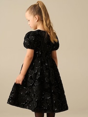 Angel & Rocket Layla Velvet Embellished Puff Sleeve Dress - Image 2 de 4