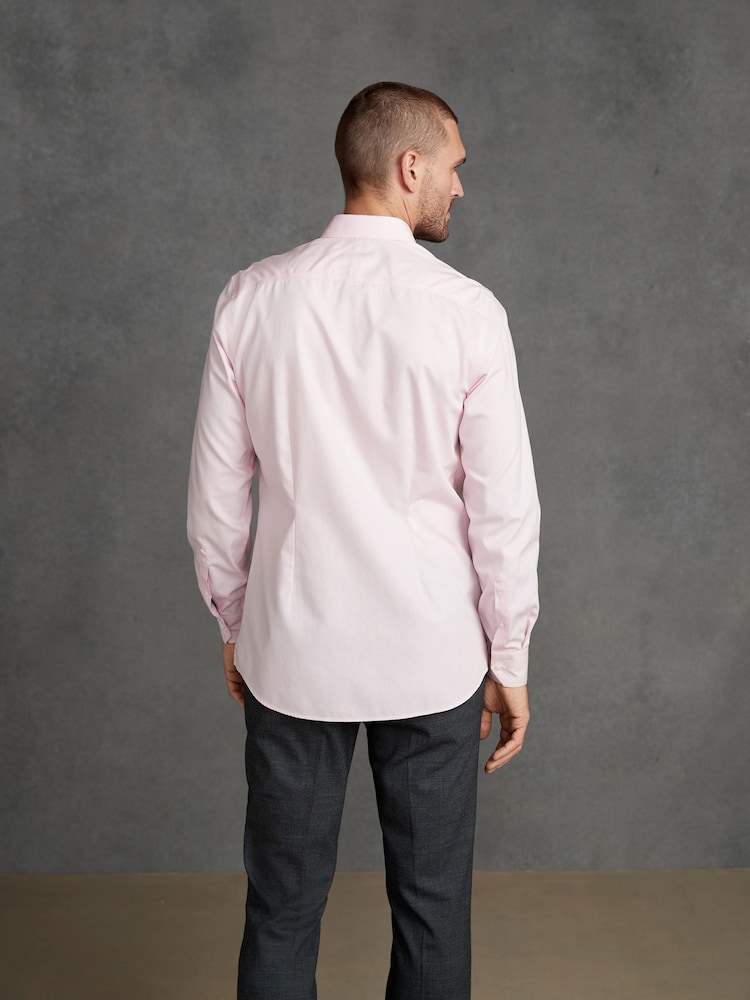 Pink Slim Fit Signature Super Non Iron Single Cuff Shirt - Image 2 of 8