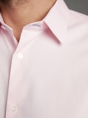 Pink Slim Fit Signature Super Non Iron Single Cuff Shirt - Image 4 of 8