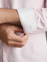 Pink Slim Fit Signature Super Non Iron Single Cuff Shirt - Image 5 of 8
