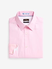 Pink Slim Fit Signature Super Non Iron Single Cuff Shirt - Image 6 of 8