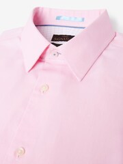 Pink Slim Fit Signature Super Non Iron Single Cuff Shirt - Image 7 of 8
