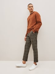 Braun - Karierte Hose mit Besatz - Bild 1 von 6