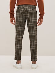 Braun - Karierte Hose mit Besatz - Bild 3 von 6