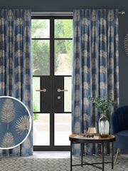 Ink Blue Sellus Made To Measure 100% Cotton Curtains - Image 1 of 1