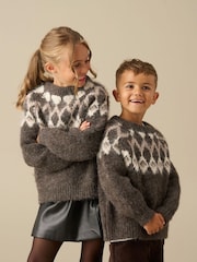 Angel & Rocket Brown Charlie Family Fairisle Knit Jumper - Image 1 of 5