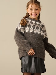Angel & Rocket Brown Charlie Family Fairisle Knit Jumper - Image 3 of 5