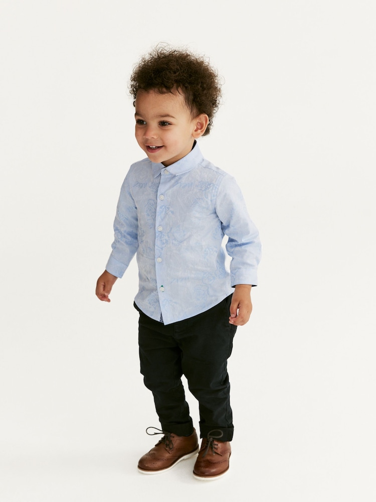 Blau gemustert - Langärmeliges Smart-Shirt (3 Monate – 7 Jahre) - Bild 2 von 8