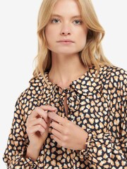 Barbour® Navy Blue Printed Apia Starling Peplum Dress - Image 3 of 5