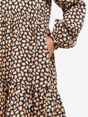 Barbour® Navy Blue Printed Apia Starling Peplum Dress - Image 4 of 5