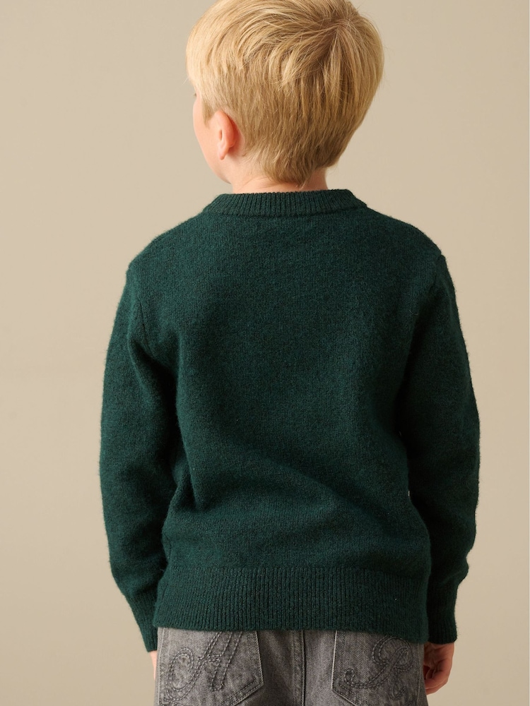 Angel & Rocket Green Erik Novelty Knit Jumper - Image 2 of 7
