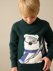 Angel & Rocket Green Erik Novelty Knit Jumper - Image 3 of 7