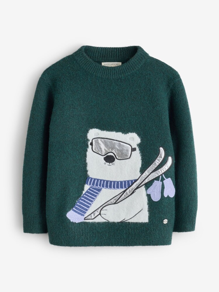 Angel & Rocket Green Erik Novelty Knit Jumper - Image 7 of 7