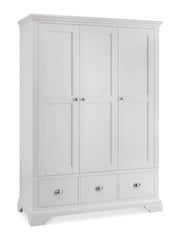 Bentley Designs White Hampstead Triple, 3 drawers Wardrobe - Image 1 of 2