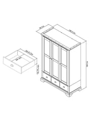 Bentley Designs White Hampstead Triple, 3 drawers Wardrobe - Image 2 of 2