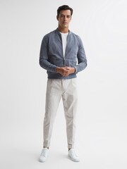Reiss Taupe/White Stall Seersucker Relaxed Fit Trousers - Image 6 of 6