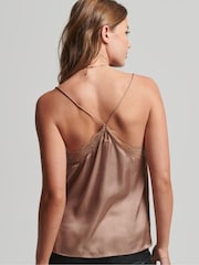 Superdry Brown Studios Satin Cami Top - Image 3 of 5