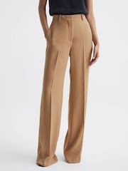 Reiss Neutral Margeaux Wide Leg Suit Trousers - Image 1 of 7